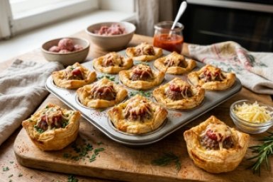 Кладу фрикадельки на тесто — и через 25 минут гора смачных тарталеток на столе: круче любой пиццы и котлет