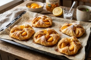 Банка персиков и пачка теста — через 15 минут гора хрустящих подушечек: сочнее и проще не придумаешь