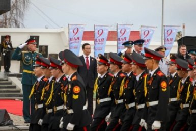 В Якутске прошёл военно-патриотический парад в честь 81-й годовщины Победы  Мария Васильева, ЯСИА