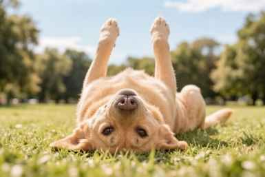 Собака спит кверху пузом? Вот что скрывается за этим поведением Создано при помощи ИИ