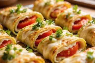 Рулетики из кабачков с сыром и чесноком