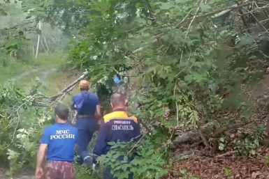 Спасатели Приморья эвакуировали 15 человек, застрявших при переправе через разлившуюся реку Скриншот из видео в ТГ-канале (16+) МинГОЧС Приморья