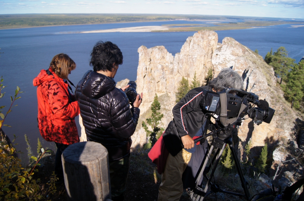 Ито Хидеаки на Ленских столбах, Фото с места события собственное