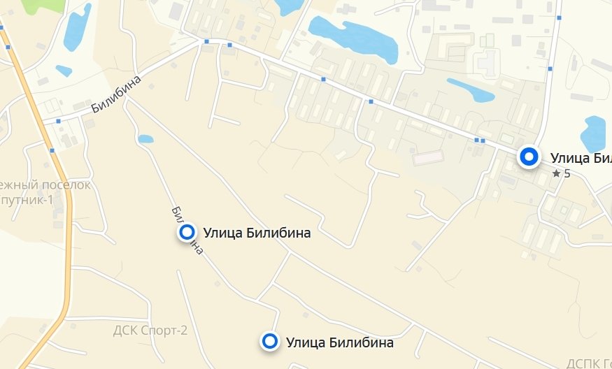 Улица Билибина в Якутске названа в честь геолога скрин из Яндекс.Карты